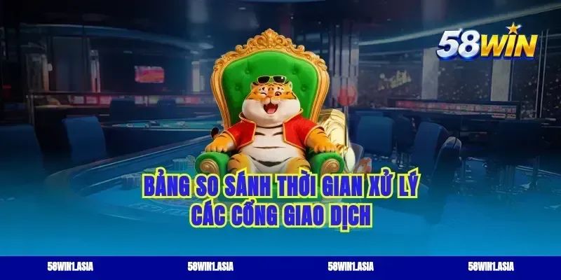 Bảng so sánh thời gian xử lý các cổng giao dịch